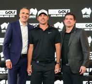 Scott O'Neill, with Brooks Koepka and Peter Malinauska (Image Source: Getty)